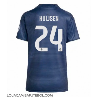 Camisa de Futebol Real Madrid Dean Huijsen #24 Equipamento Secundário Mulheres 2025-26 Manga Curta Camisa de Futebol Real Madrid Dean Huijsen #24 Equipamento Secundário Mulheres 2025-26 Manga Curta